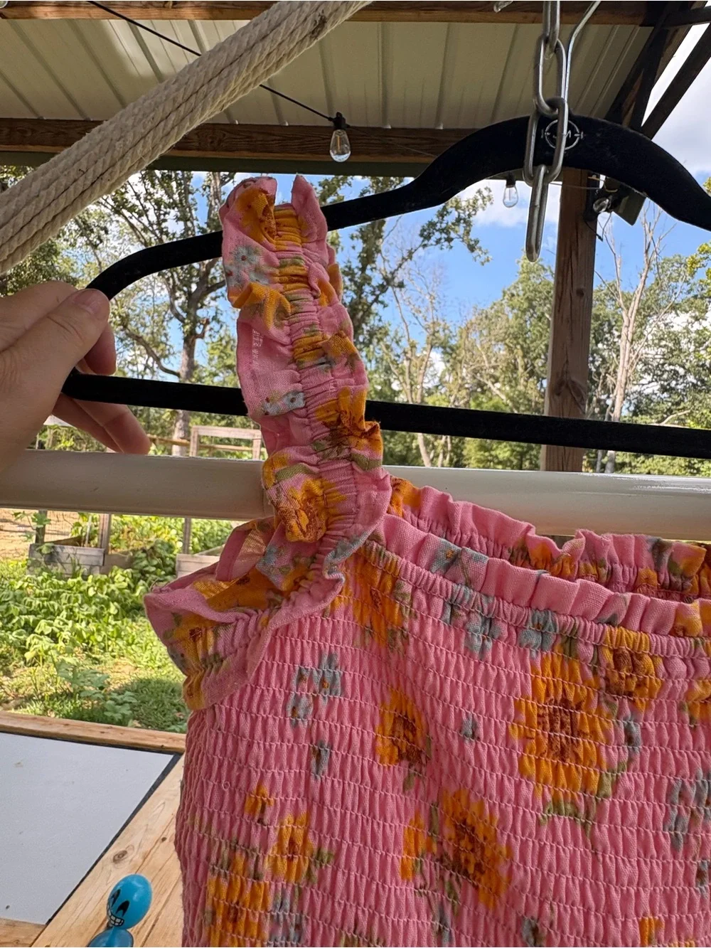 Girls' Pink Floral Smocked Jumper Old Navy size